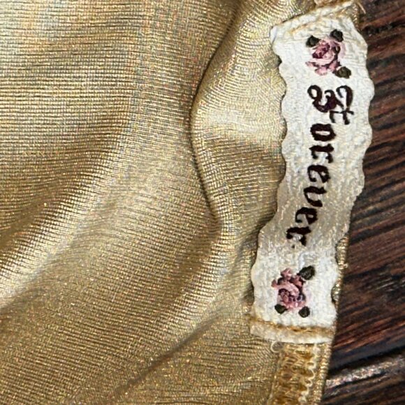 Slinky Gold Cowl dress - Picture 3 of 5